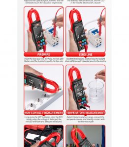 جزئیات مولتی متر کلمپی AC-DC دیجیتالی اتورنج هوشمند ANENG مدل ST212