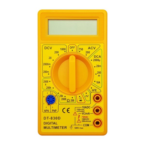 مولتی متر دیجیتالی مدل DT-830D زرد