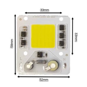ابعاد-LED-COB-مهتابی-50W-220V-با-درایور-داخلی-LY58X52 -
