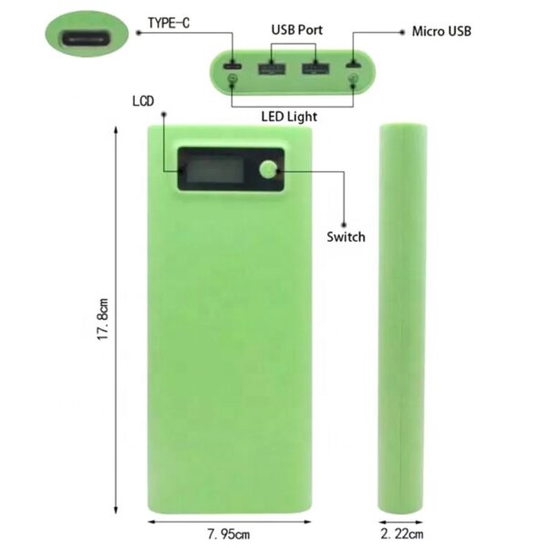 قیمت کیس پاوربانک 8 باتری مدل S8 با ورودی Micro – Type-C و دو خروجی USB