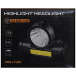 قیمت چراغ پیشانی شارژی LED+COB مدل 108