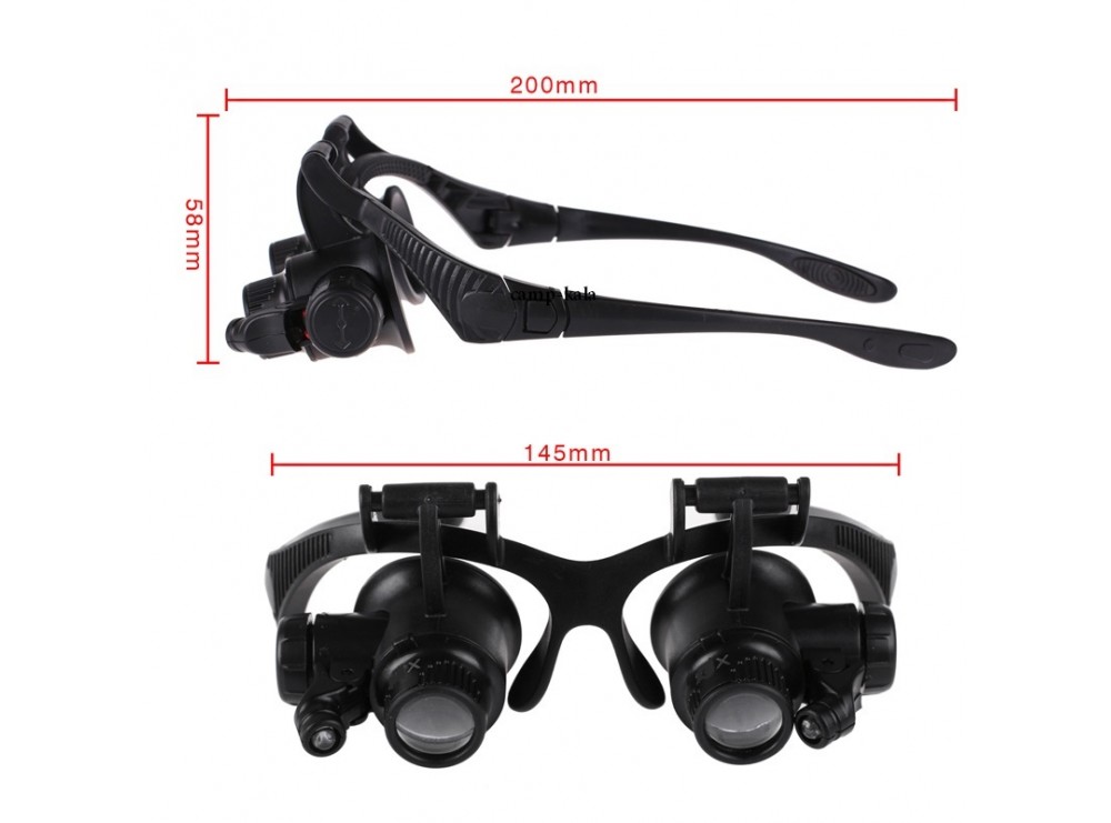 قیمت ذره بین عینکی دوچشمی 4 لنز 10X,15X, 20X,25X مدل 9892GJ