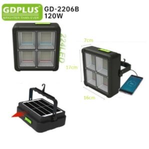 قیمت و خرید پروژکتور شارژی خورشیدی پاوربانکدار120 وات GDPLUS مدل GD-2206B
