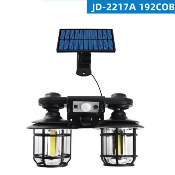 قیمت و خرید چراغ خورشیدی دو لامپه سنسوردار با پنل جدا مدل JD-2217A