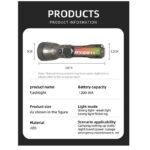 ابعاد چراغ قوه شارژی خورشیدی مدل X38