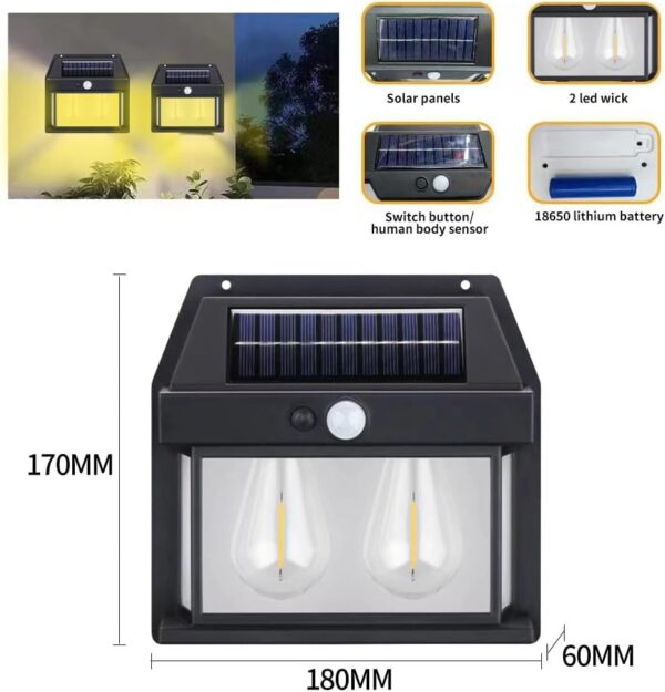 قیمت و خرید چراغ دیوارکوب خورشیدی مدل BK-888-2
