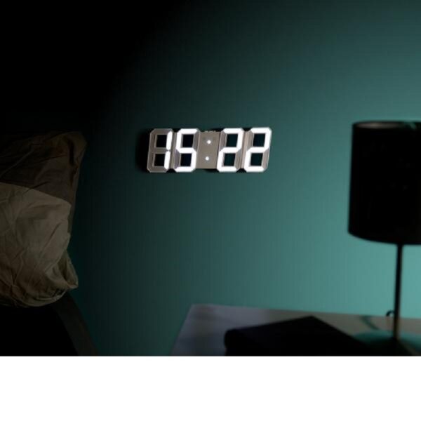 بهترین ساعت دیواری و رومیزی دیجیتال سه بعدی بدنه سفید مدل X Segment Clock