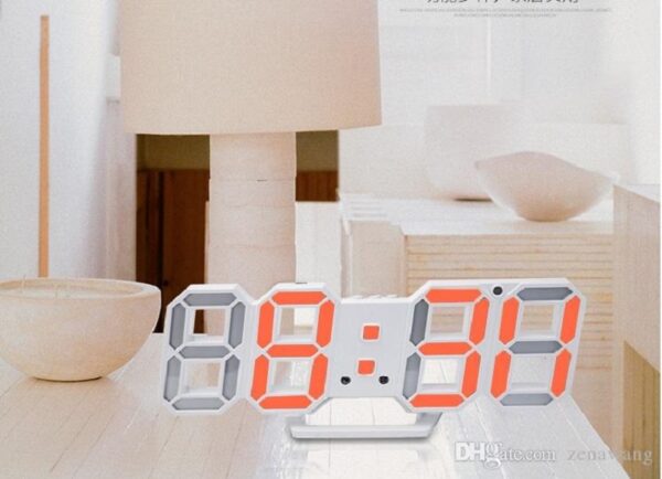 خرید ساعت دیواری و رومیزی دیجیتال سه بعدی بدنه سفید مدل X Segment Clock