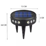 ابعادچراغ دکوراتیو دیواری و باغچه ای خورشیدی مدل YD2315