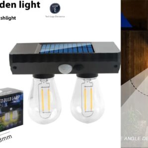 ابعاد چراغ دیوارکوب خورشیدی دو لامپ مدل YT-819(2W)