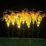 چراغ باغچه‌ای خورشیدی دفنی طرح خوشه برنج تزیینی حیاطی