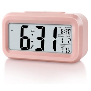 ساعت رومیزی اسمارت کلاک صورتی روشن