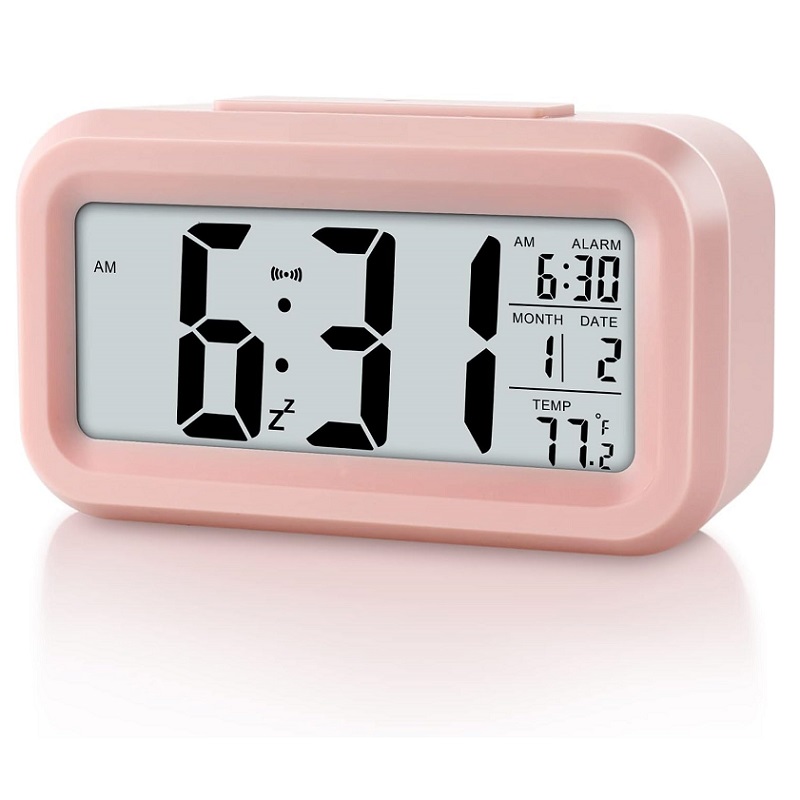 ساعت رومیزی اسمارت کلاک صورتی روشن ساعت رومیزی اسمارت کلاک صورتی روشن