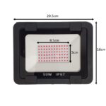 پروژکتور 50 وات برقی با رنگ نوری قرمز ابعاد