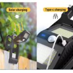 چراغ دیوارکوب شارژی و خورشیدی گیره دار سنسوردار