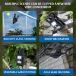 چراغ دیوارکوب شارژی و خورشیدیLED گیره دار 360 درجه سنسوردار