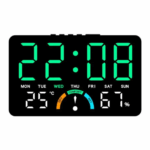 ساعت دیجیتال LED رومیزی و دیواری چندکاره مدل GH9007 سبز