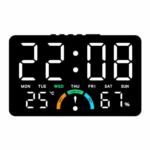 ساعت دیجیتال LED رومیزی و دیواری چندکاره مدل GH9007 سفید